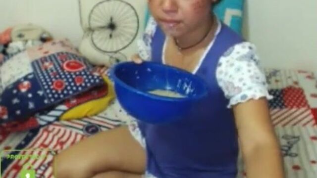 cute skype whore drinks puke and blows bubbles 1 vomit porn puke porn